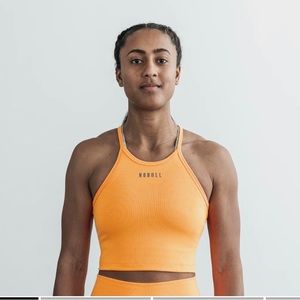 NOBULL HALTER CROP TANK (NEON RIBBED)